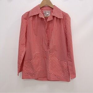 WOMAN’S vintage red gingham garden blouse Saks Fifth Avenue